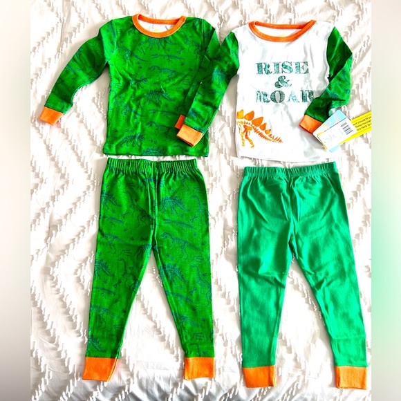 🦖Toddler Boy Tight Fit Cotton 4 Piece Dinosaur Sleep Set, Size 18 months NWT 🦖 - Picture 2 of 5